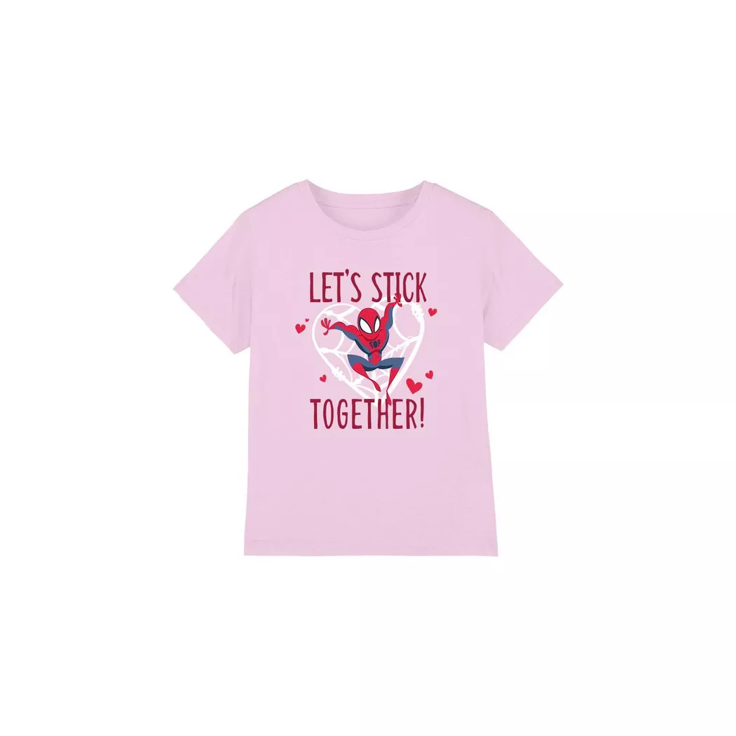SPIDERMAN - Stick Together TShirt Valentinstag, 116, Fucsia