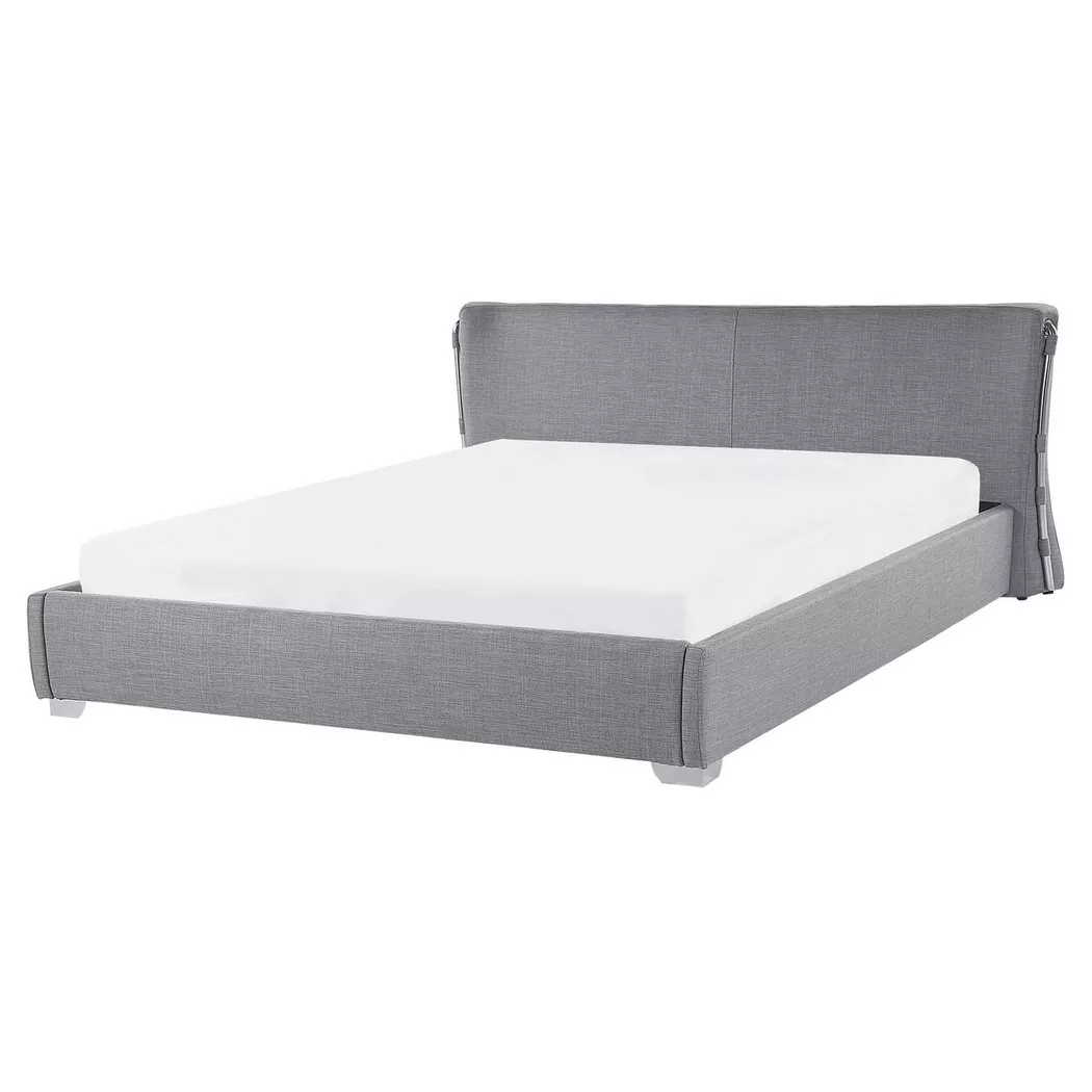 Beliani - Wasserbett aus Stoff  PARIS, Taubengrau