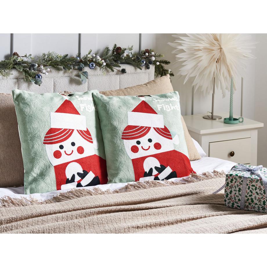 Beliani Dekokissen 2er Set aus Baumwolle  PUDDING  