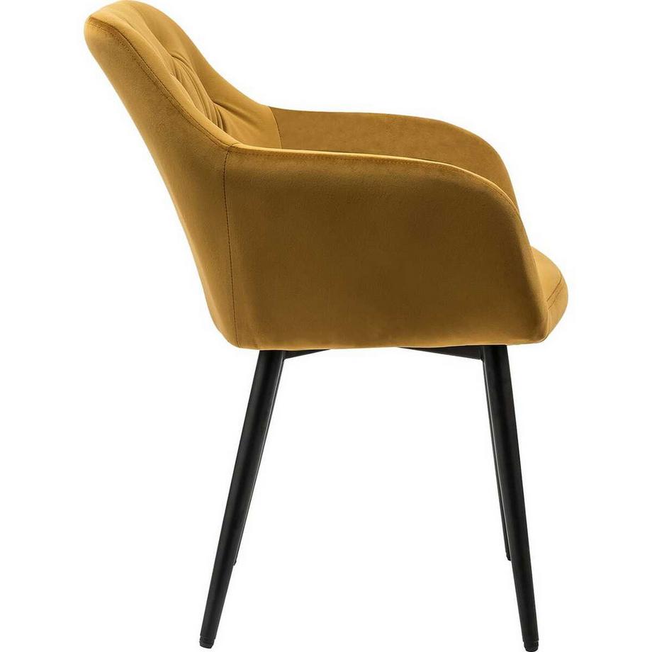 mutoni Chaise avec accoudoirs velours jaune  