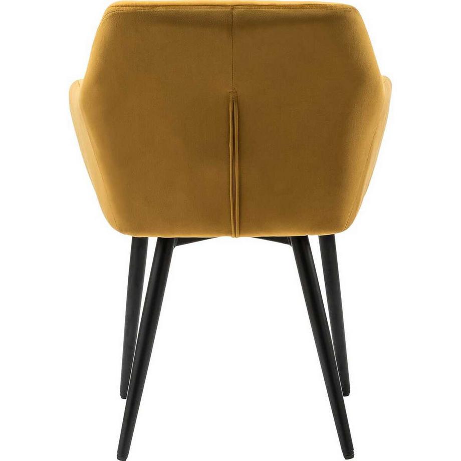 mutoni Chaise avec accoudoirs velours jaune  