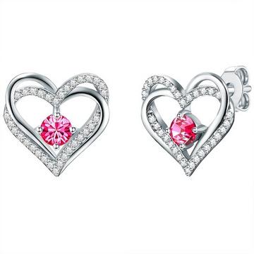 Femme Clous d'oreilles à cristaux Swarovski® Coeur