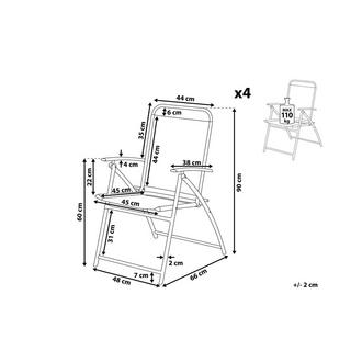 Beliani Lot de 4 chaises en Acier Moderne LIVO  