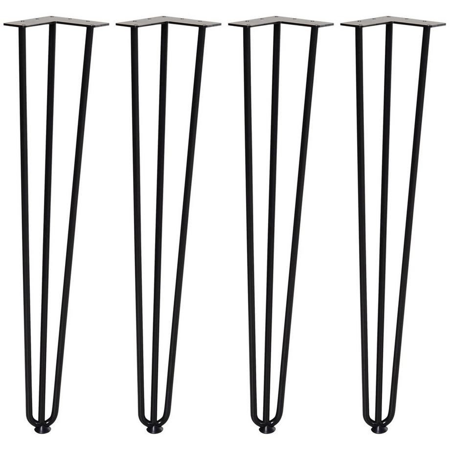 Northio  Tischbeine, 4er-Set Tischfüße, Möbelfüße aus Stahl Tischgestell mit Gabel-Design für Couchtisch, Esstisch, Schwarz, 12 x 12 x 72 cm Aosom 
