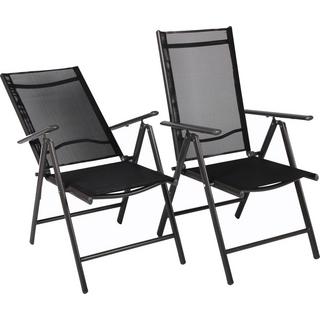 VCM Set Aluminium Gartenstuhl Alu Hochlehner Balkonstuhl Camping Klappstuhl (4 Stück)  