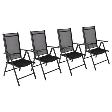 Set Aluminium Gartenstuhl Alu Hochlehner Balkonstuhl Camping Klappstuhl (4 Stück)