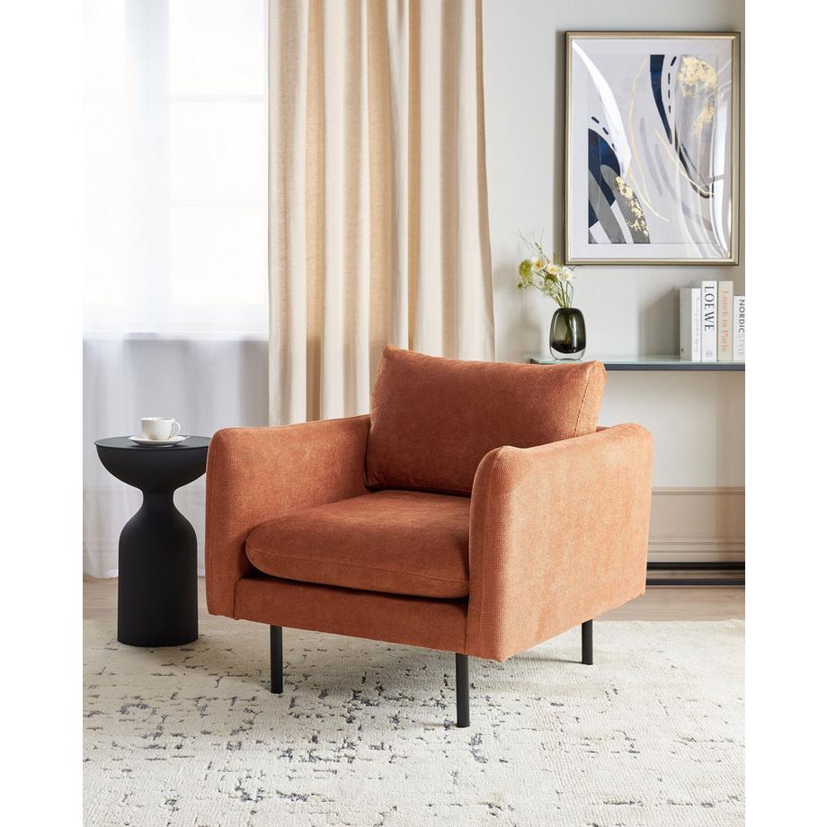 Beliani Fauteuil en Tissu chenille Rétro VINTERBRO  