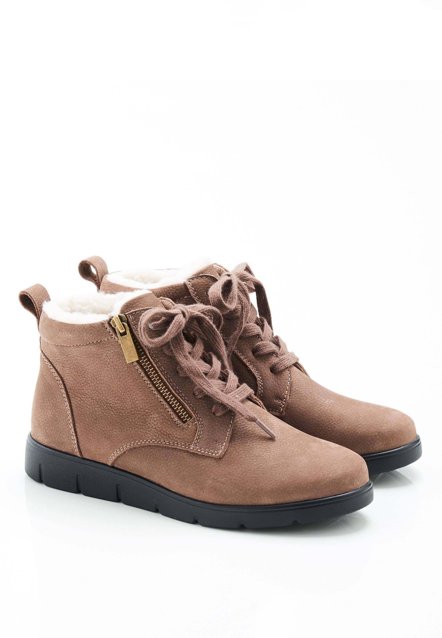 Image of Schnürstiefeletten, Obermaterial Rindsspaltleder In Nubuk-optik. Unisex Braun 38