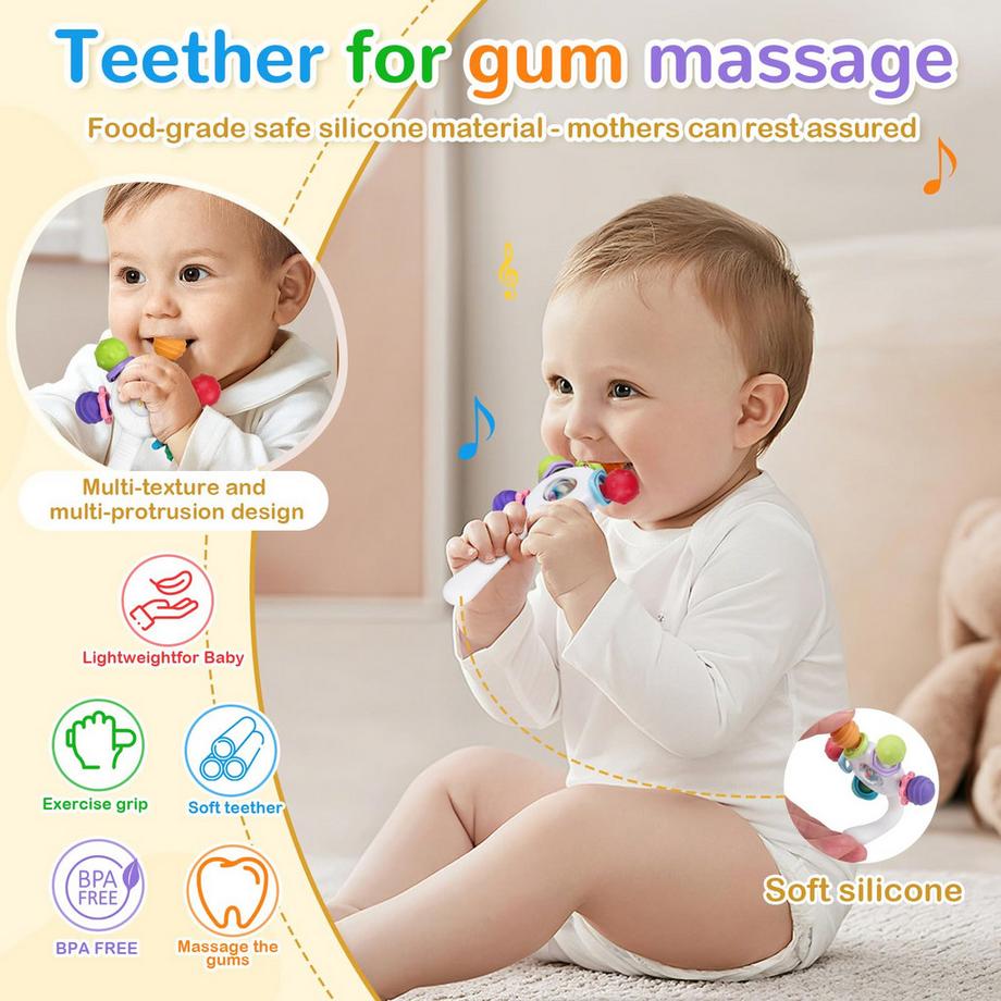 Activity-board  Hochwertige Babyrassel - Beißring - BPA 