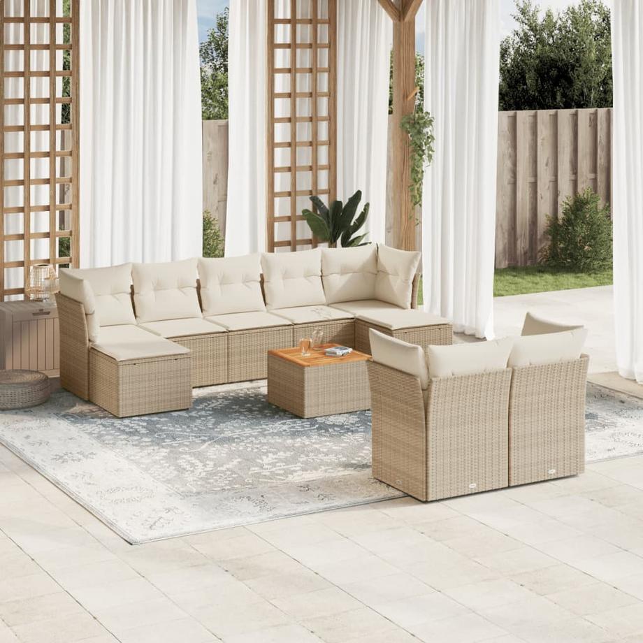 VidaXL set divano da giardino Polirattan  