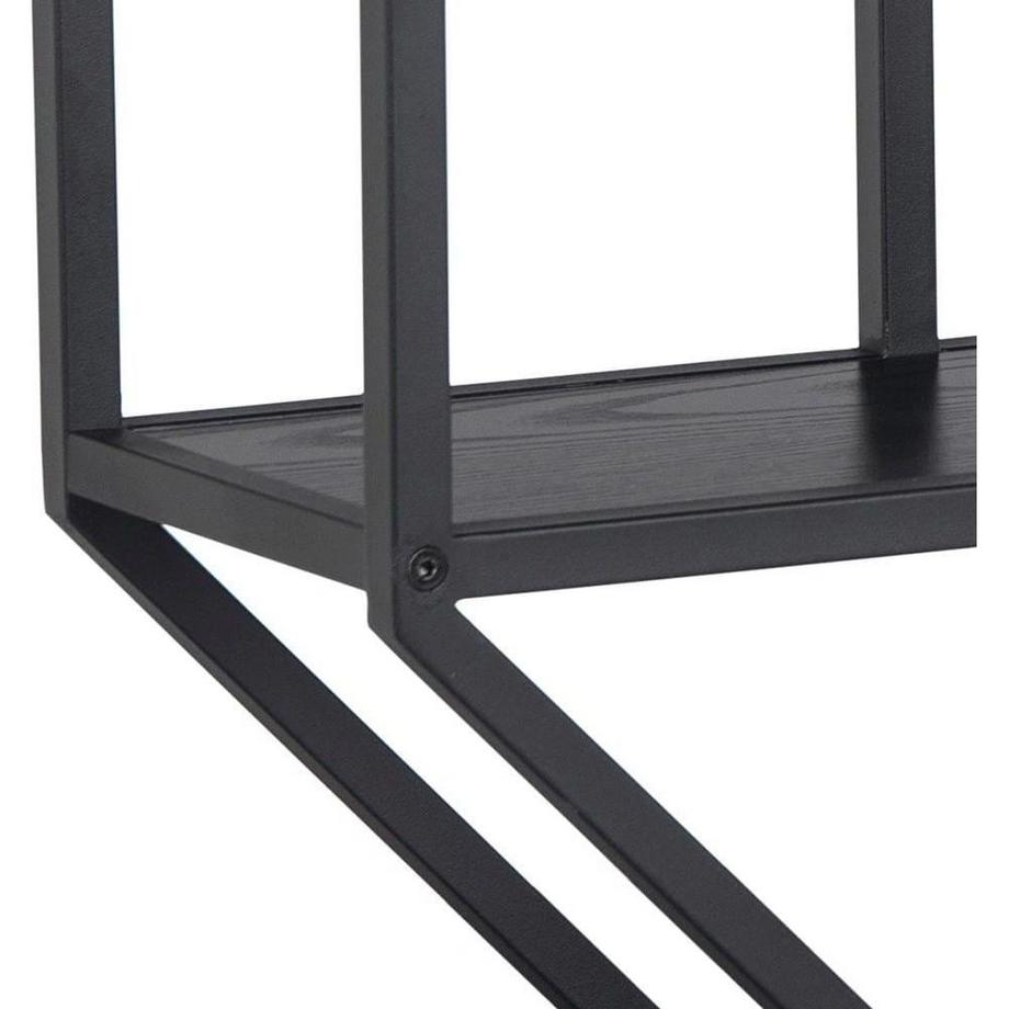 mutoni Wandregal Multiple Bronx 3 Böden Melamin Esche Schwarz 77x20x77cm  