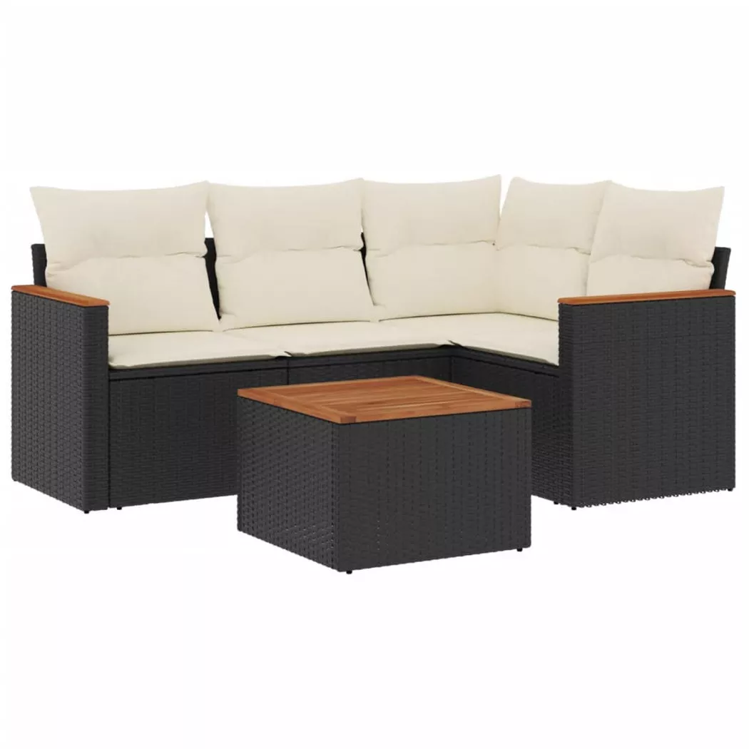 VidaXL - Garten sofagarnitur poly-rattan, One Size, Schwarz
