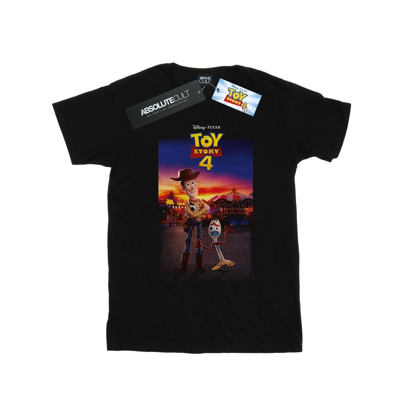 Image of Toy Story 4 Woody And Forky Poster Tshirt Damen Schwarz 4XL