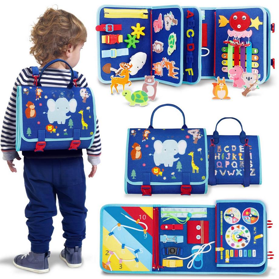 Busy Board Kleinkind-Aktivitätsbrett Auto-Flugzeug-Reisespielzeug