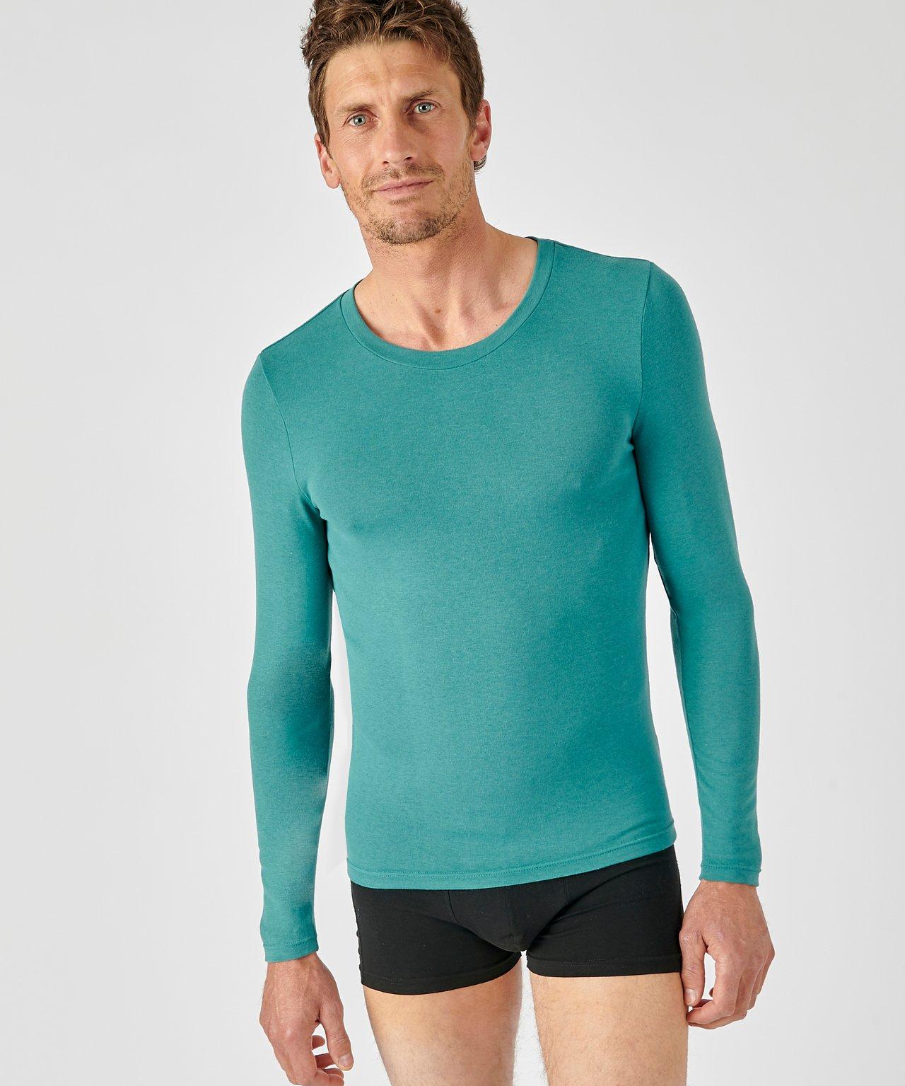 Image of Langärmeliges Shirt Mit Rundhalsausschnitt, Wärmegrad Medium 3. Herren Grün 3XL