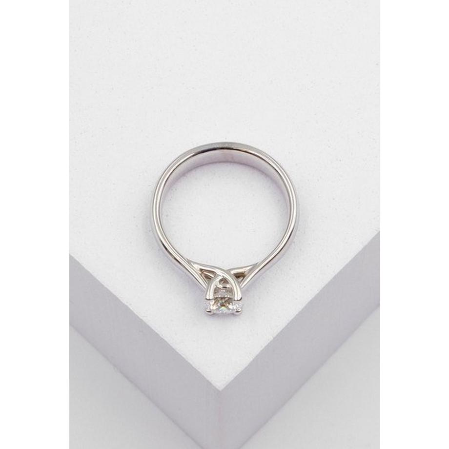 MUAU Schmuck  Bague Solitaire Diamant 0.50ct. or blanc 750 