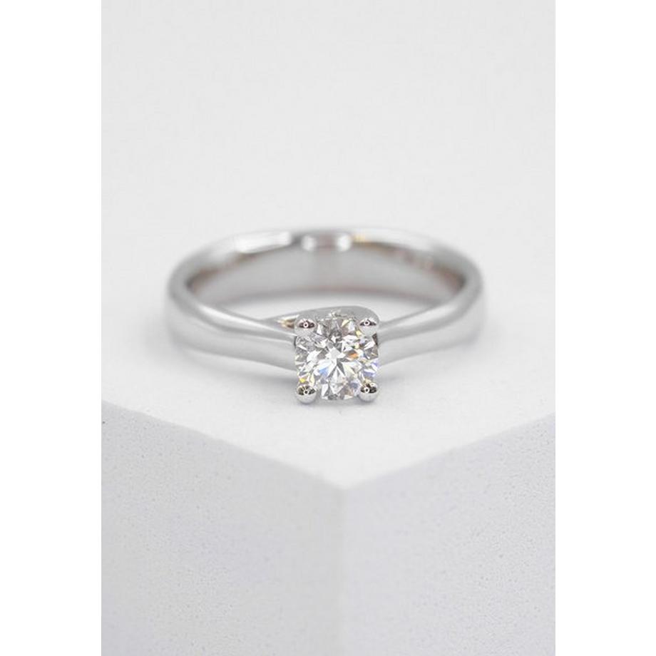 MUAU Schmuck  Bague Solitaire Diamant 0.50ct. or blanc 750 