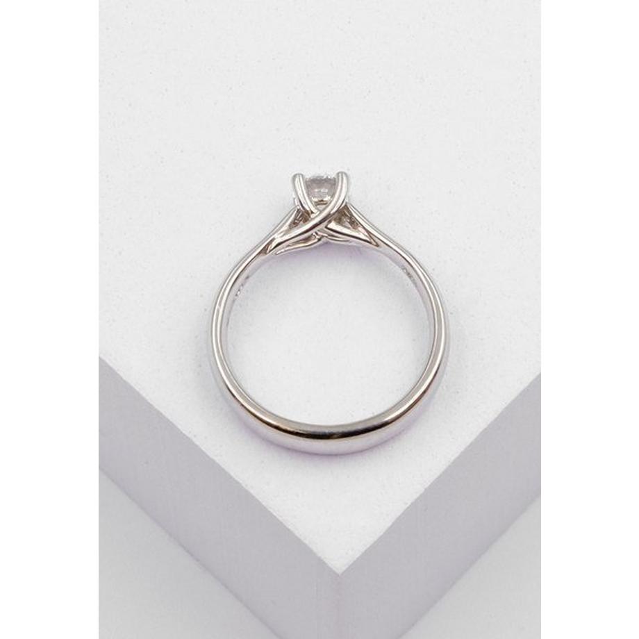 MUAU Schmuck  Bague Solitaire Diamant 0.50ct. or blanc 750 