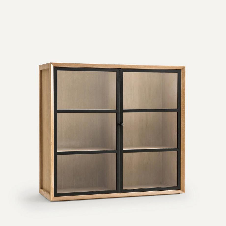 Vitrine Joaquin aus Eiche und Eichenfurnier