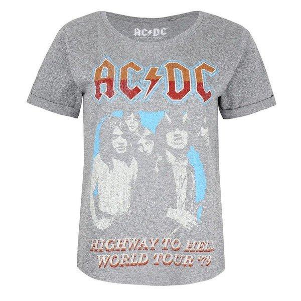 Image of Acdc Highway World Tour 79 Tshirt Damen Taubengrau M