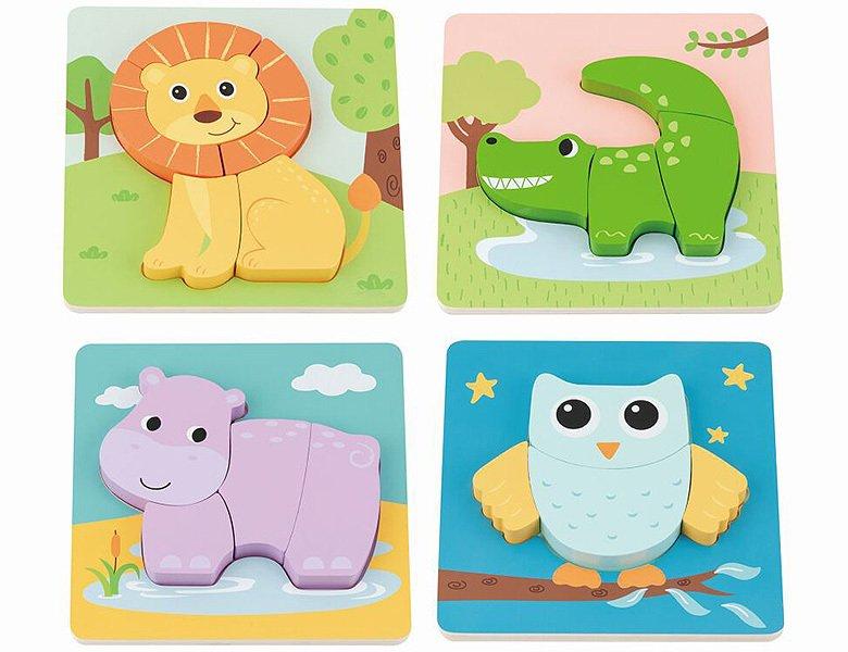 Spielba Holzspielwaren Puzzle Set mit 4 Tieren  