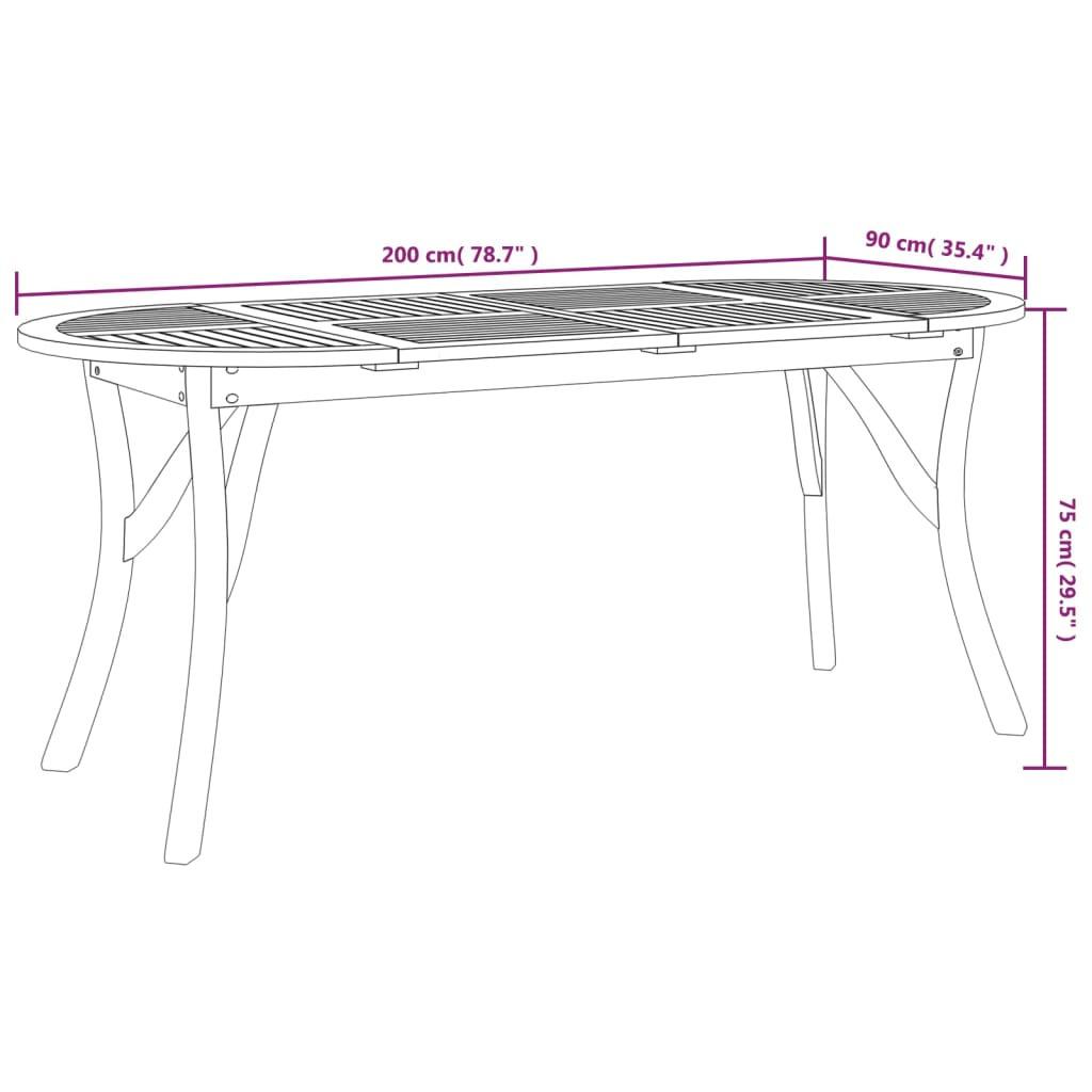 VidaXL Table de jardin bois d'acacia  