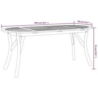 VidaXL Table de jardin bois d'acacia  