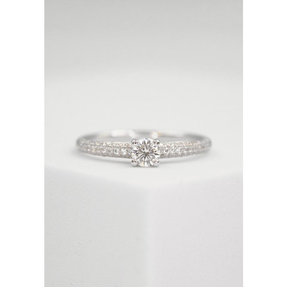 MUAU Schmuck  Bague diamant 0,24ct. or blanc 750 