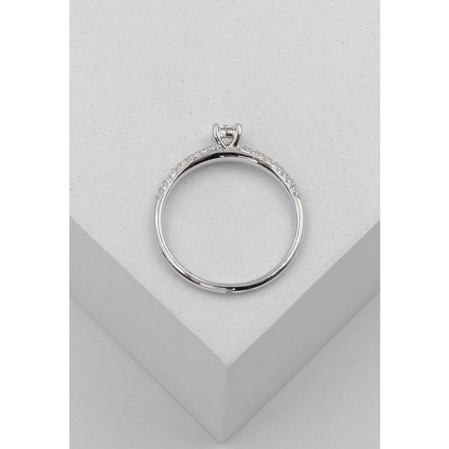 MUAU Schmuck  Bague diamant 0,24ct. or blanc 750 