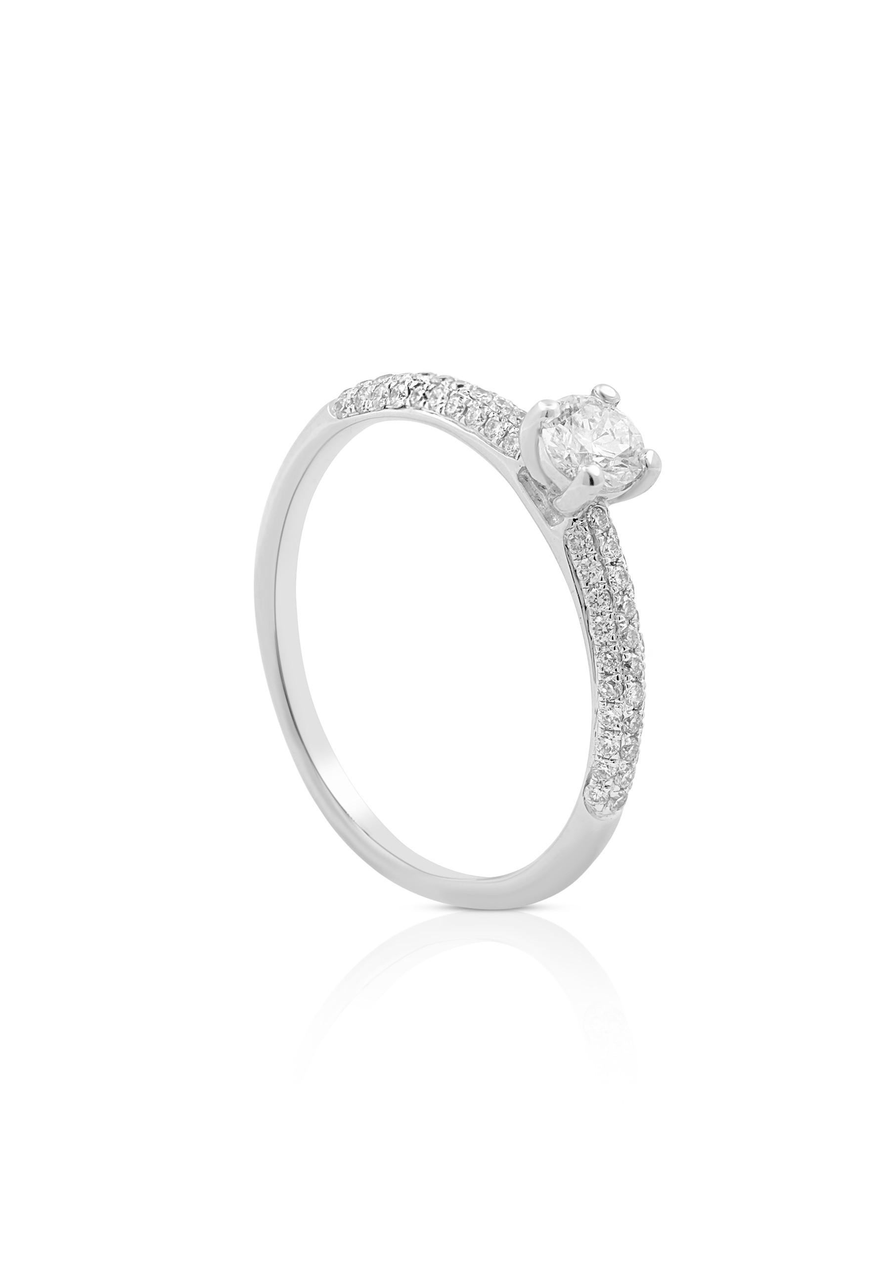 MUAU Schmuck  Ring Diamant 0.24ct. Weissgold 750 