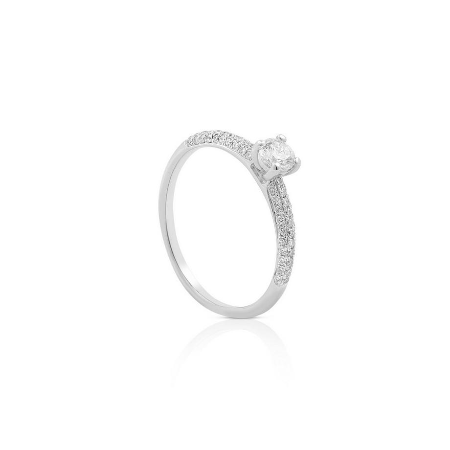 Bague diamant 0,24ct. or blanc 750