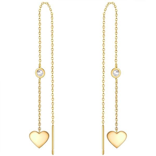 Image of Ohrhänger Herz Damen Gold 60mm