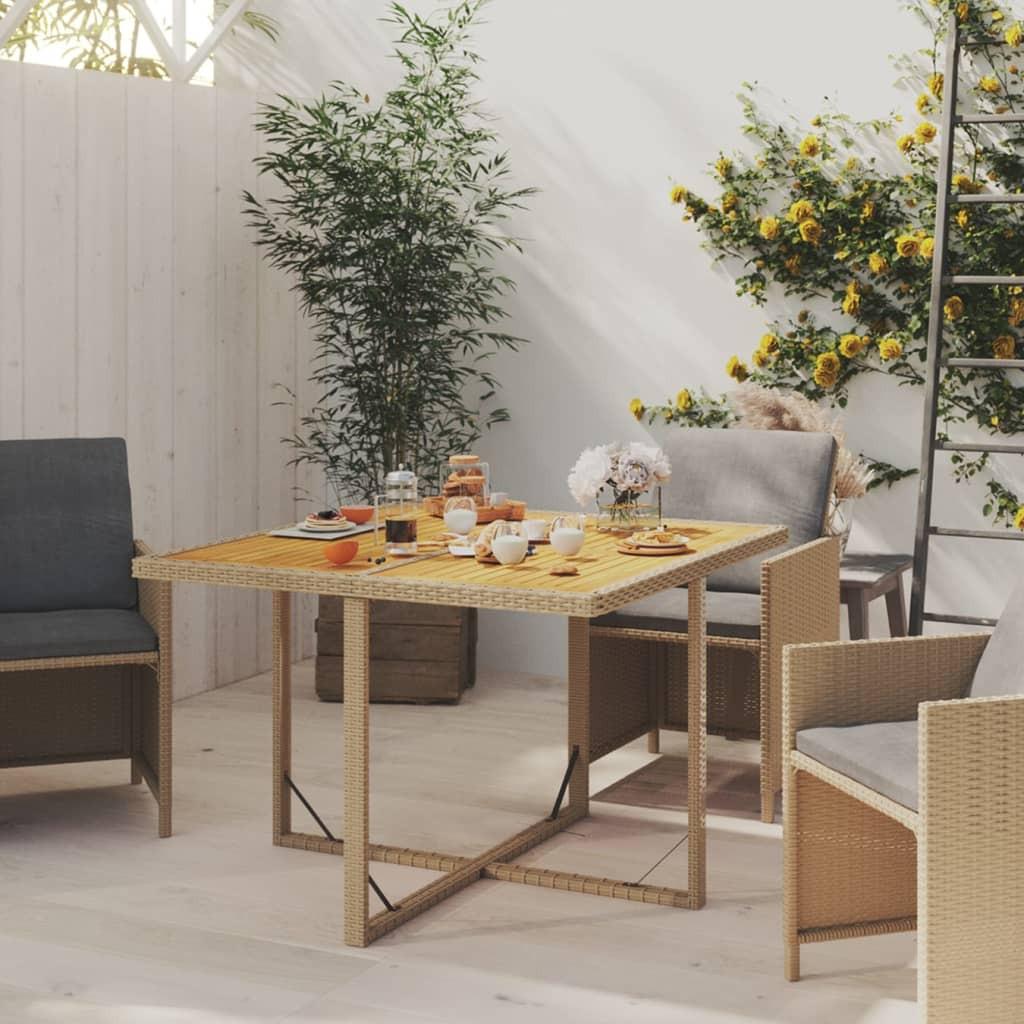 VidaXL Table de jardin rotin synthétique  