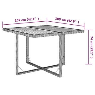 VidaXL Table de jardin rotin synthétique  