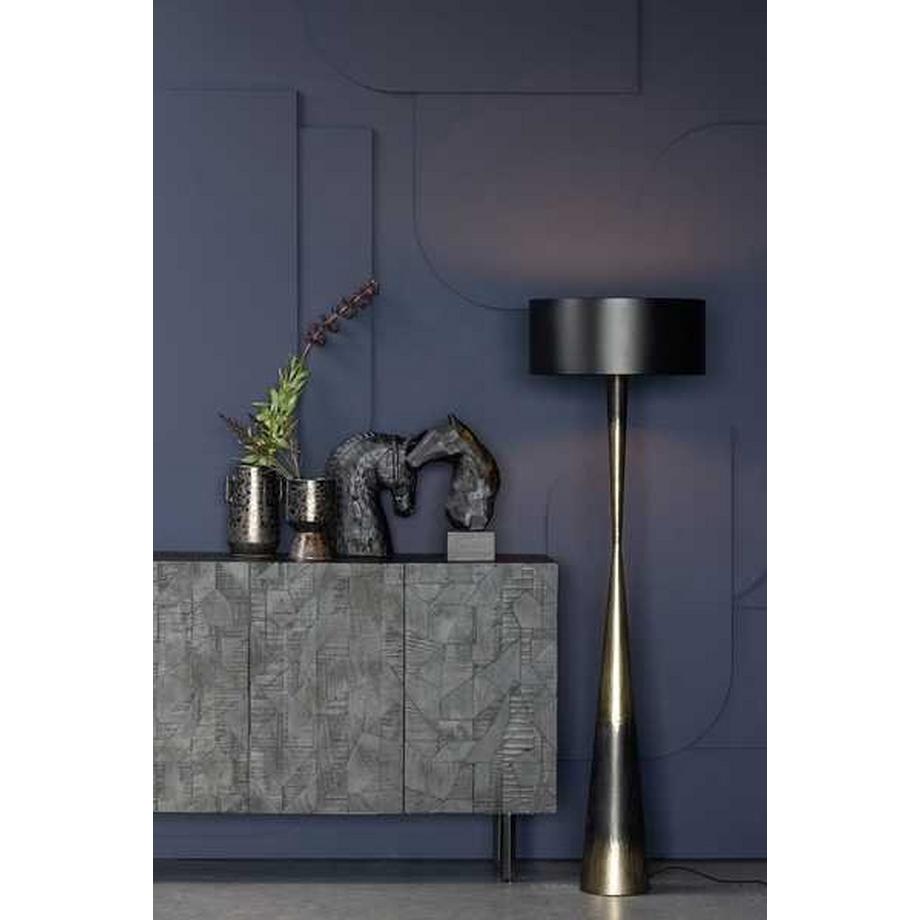 mutoni Lampadaire Blackout II métal laiton noir  