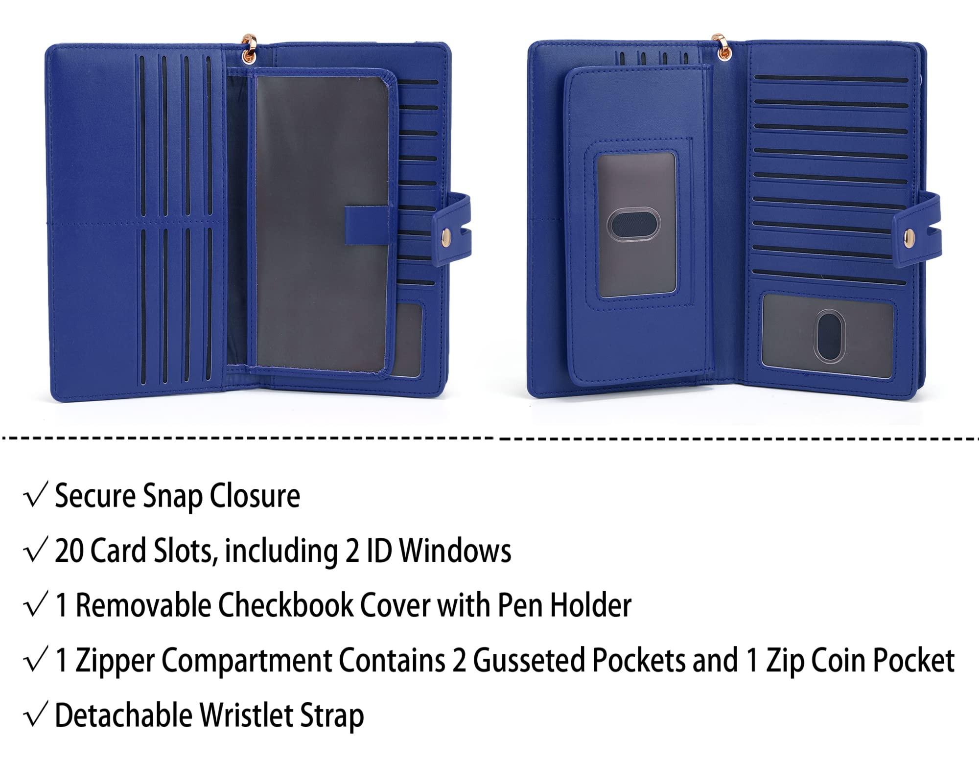 Only-bags.store Blocco RFID Grande Capacità Portafoglio Clutch in Pelle Vegana  