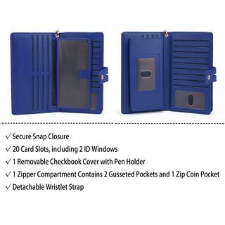 Only-bags.store Blocco RFID Grande Capacità Portafoglio Clutch in Pelle Vegana  