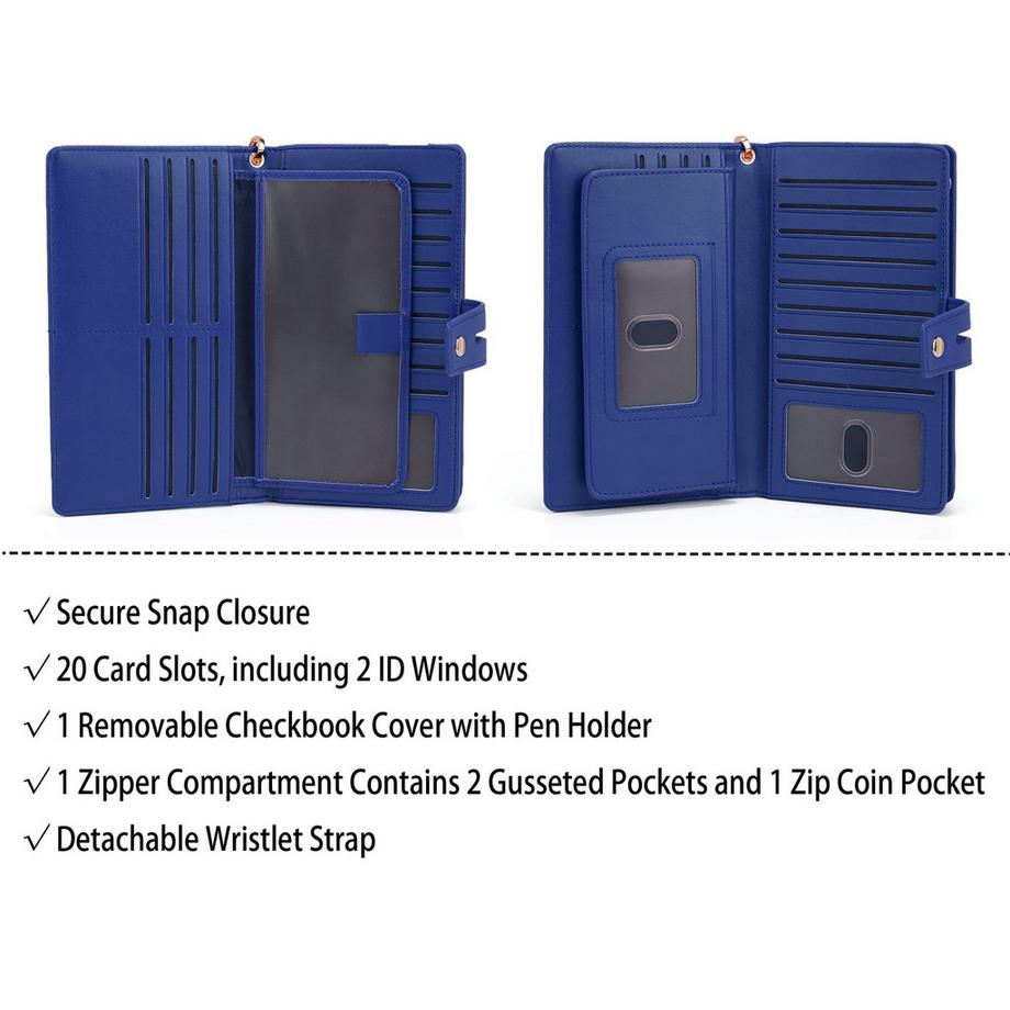 Only-bags.store Portafoglio Clutch RFID Blocco Grande Capacità Pelle Vegana  