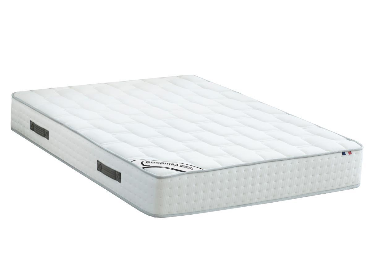 Vente-unique Ensemble 140 x 190 cm sommier coffre naturel clair + matelas ressorts ensachés 7 zones mousse à mémoire de forme ép.25cm - IONIA de DREAMEA  