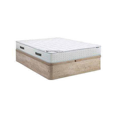 Vente-unique Ensemble 140 x 190 cm sommier coffre naturel clair + matelas ressorts ensachés 7 zones mousse à mémoire de forme ép.25cm - IONIA de DREAMEA  