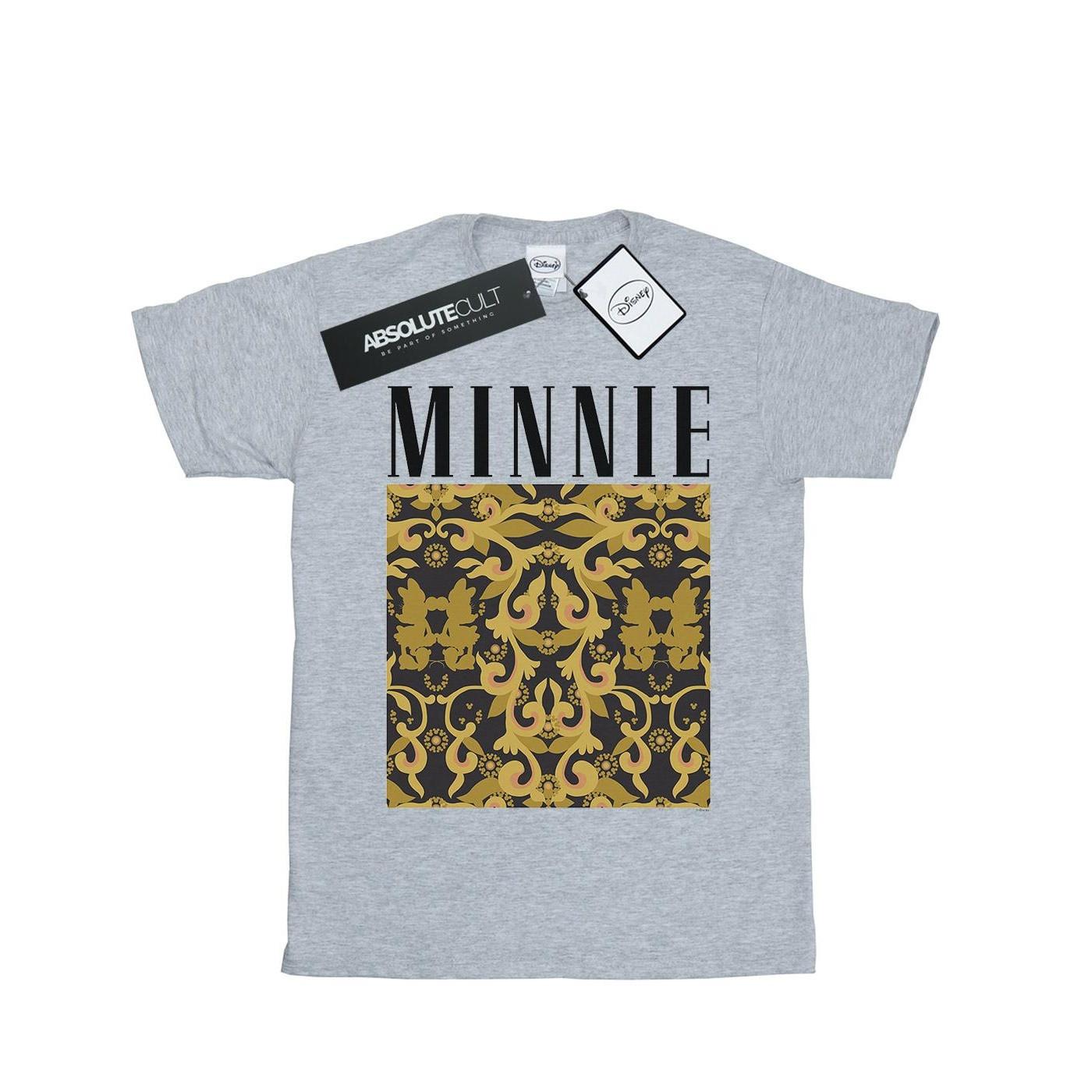 Image of Minnie Mouse Baroque Pattern Tshirt Damen Grau M