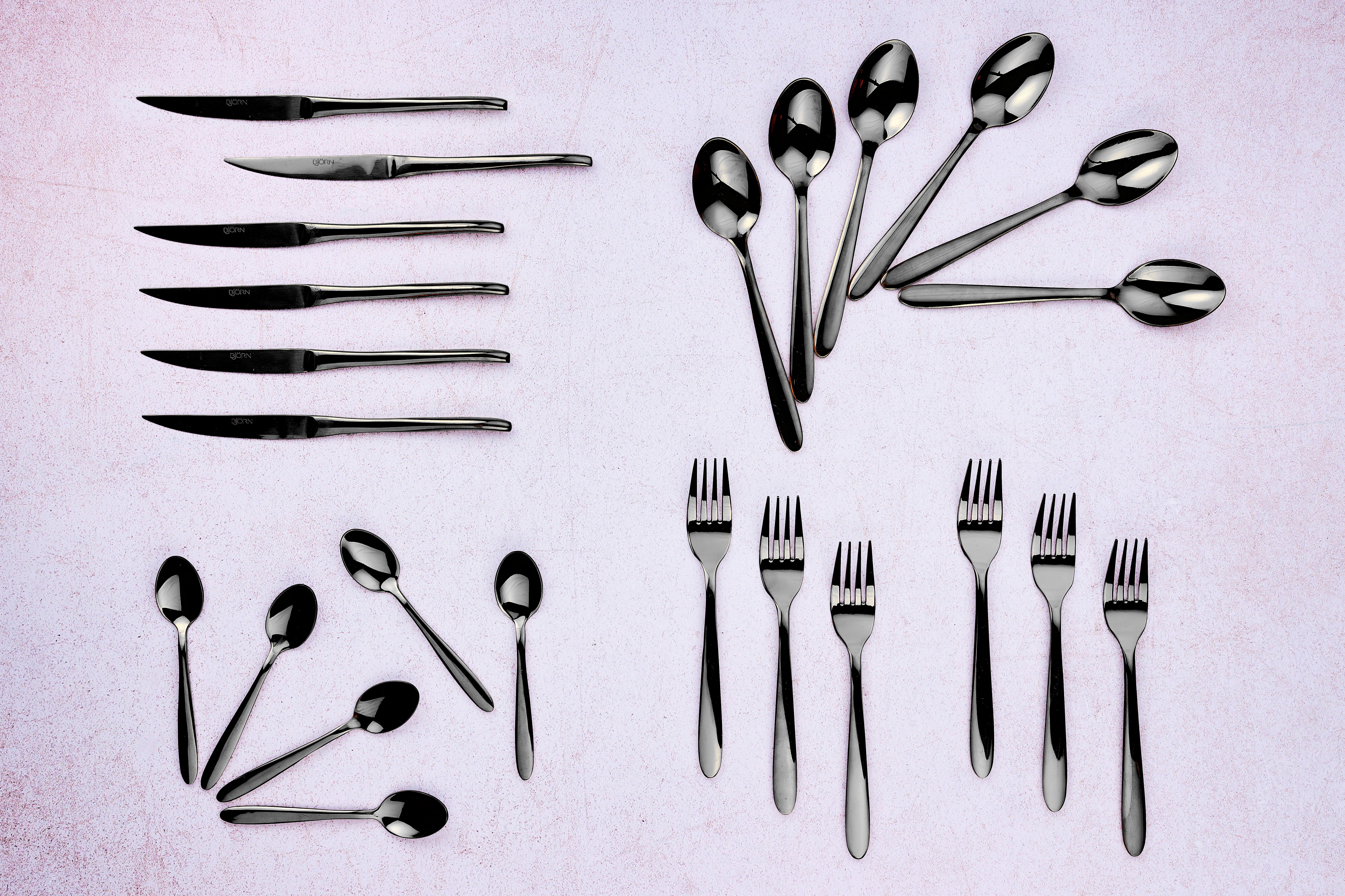 BJÖRN Besteck-Set  24 Teile KAJA - Schwarz  