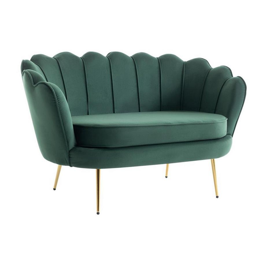 PASCAL MORABITO Muschelsofa 2-Sitzer - Samt - Tannengrün - DANDELION von Pascal Morabito  