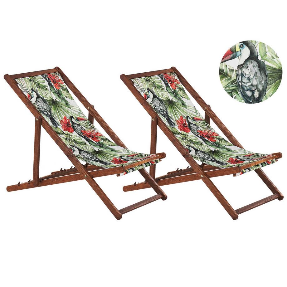 Lot de 2 chiliennes pliantes en Tissu  ANZIO