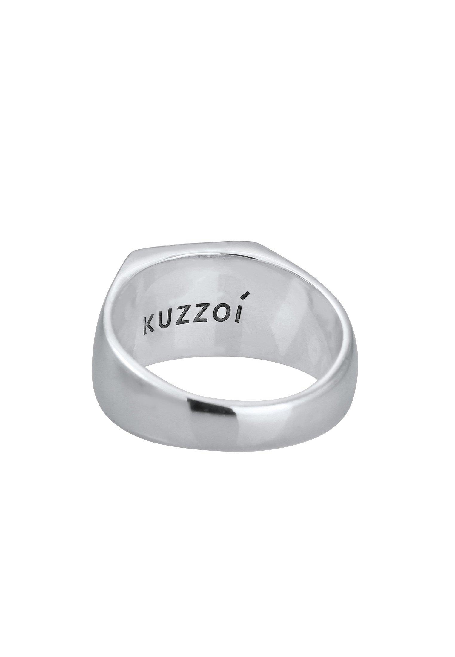 Kuzzoi  Bague Chevalière Homme Logo Tendance Avec Émail 