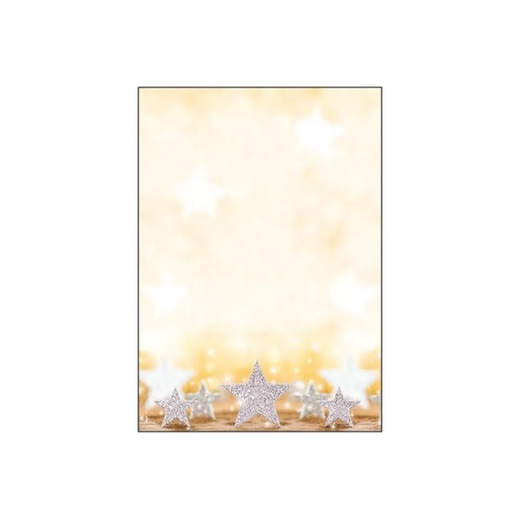 Sigel Designpapier Weihnachten Glitter Stars A4 90g/qm VE=100 Blatt