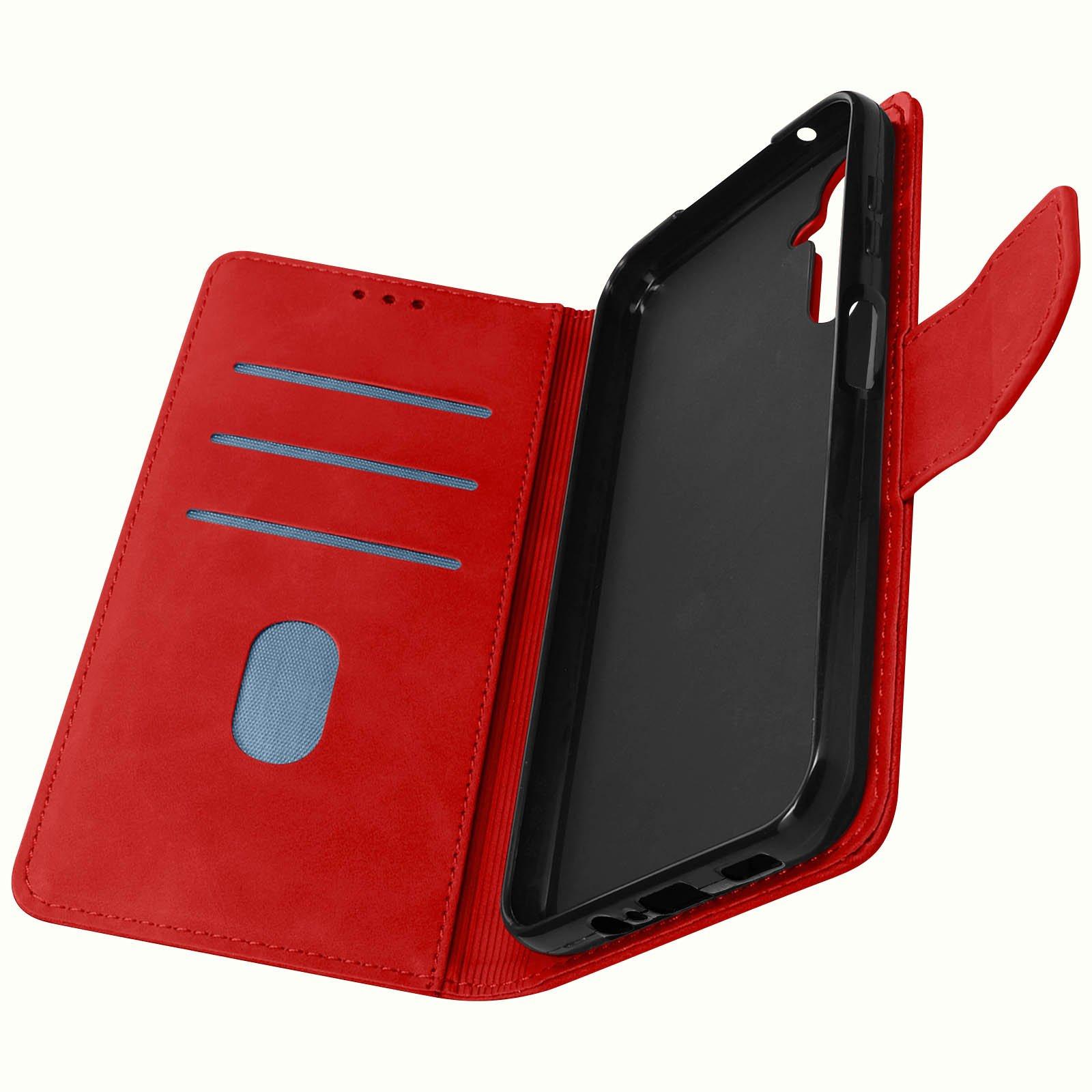 Avizar  Housse Galaxy A14 5G , 4G Folio Rouge 