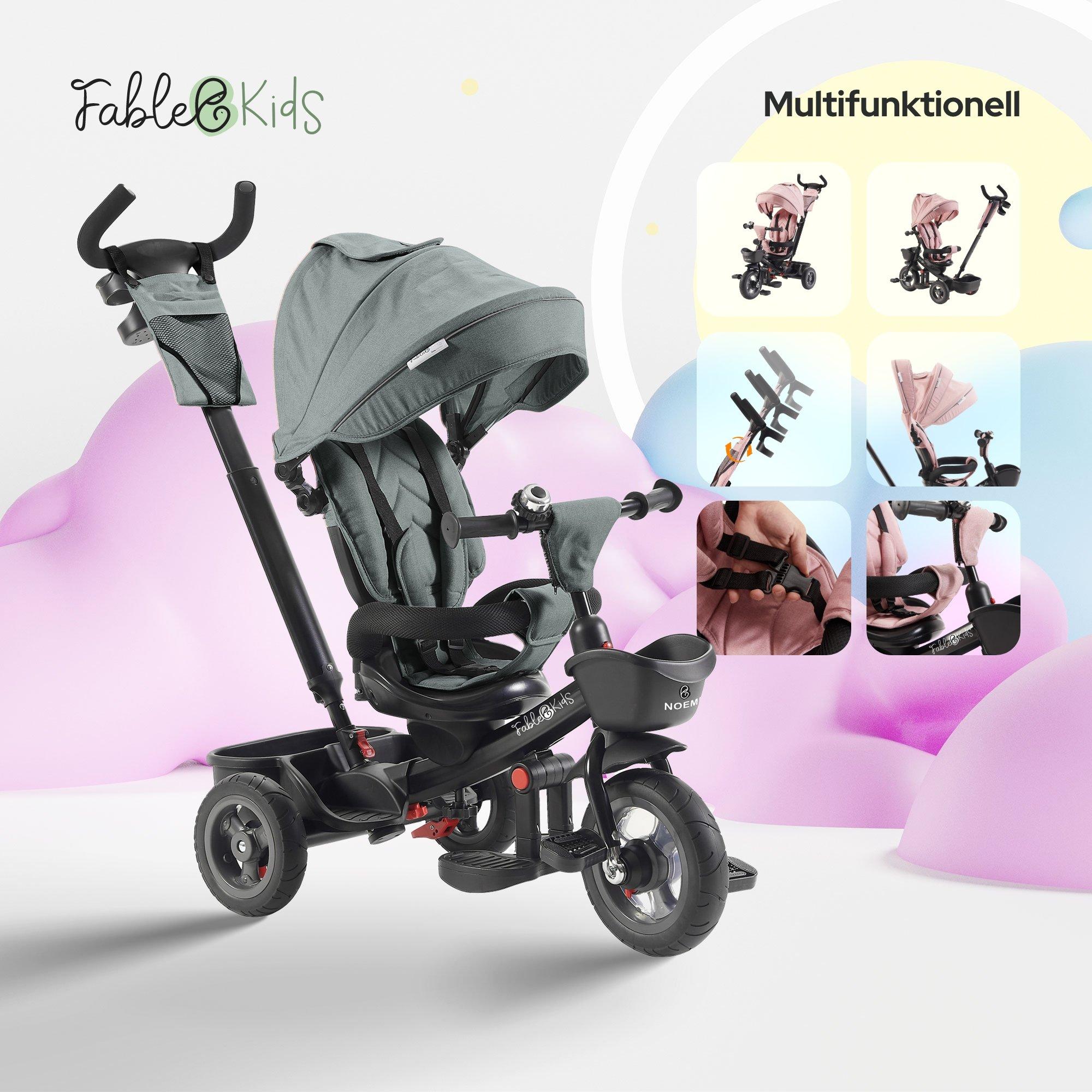 FableKids  Tricycle 5en1 Tricycle pour Enfants Guidon vélo bébé Poussette 