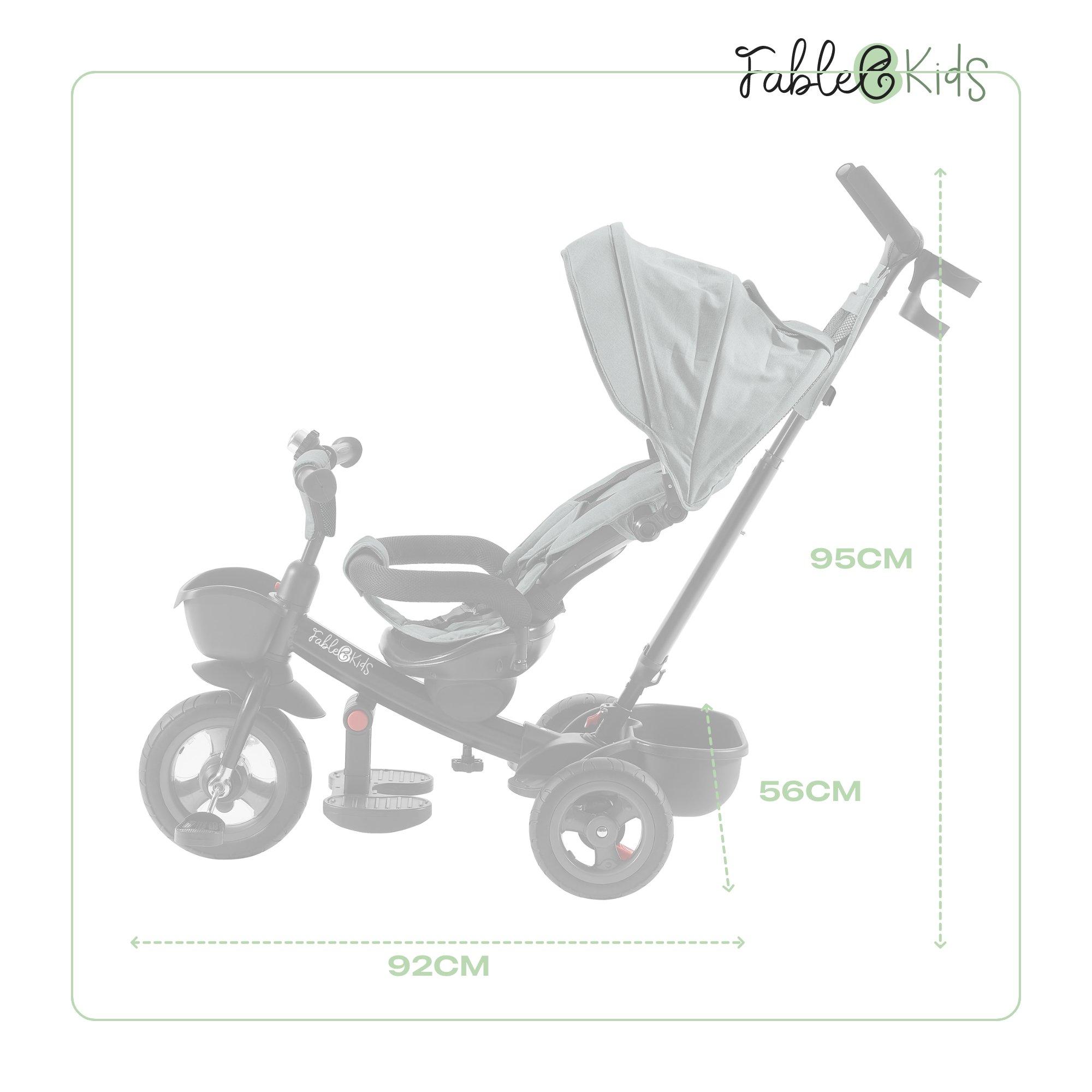 FableKids  Dreirad 5in1 Kinderdreirad Kinder Lenkstange Fahrrad Baby Kinderwagen 