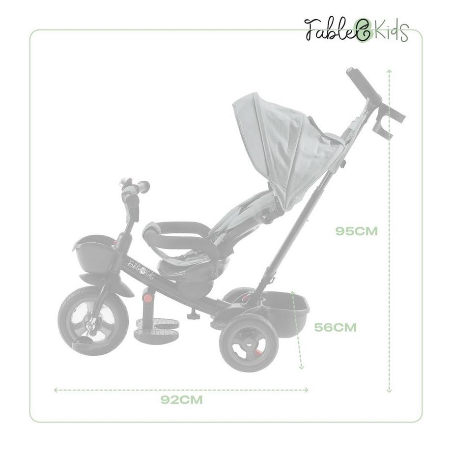 FableKids  Dreirad 5in1 Kinderdreirad Kinder Lenkstange Fahrrad Baby Kinderwagen 